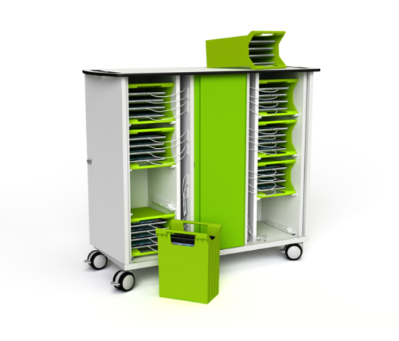 Zioxi USB-C Tablet-Ladewagen mit Tragekörben für 32 Tablets bis 10,5 Zoll - RFID-Schloss