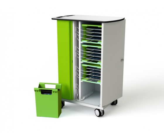 Tablet Ladewagen Zioxi OnView mit Tragekörben CHRGT-TBB-16-K-O3 für 16 Tablets bis zu 10,5 Zoll - Tastensperre