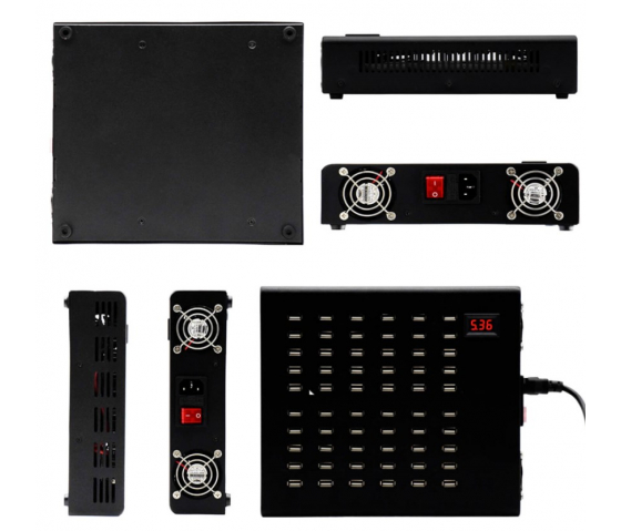 Bravour USB-A 10 W Desktop-Ladehub mit 60 Anschlüssen