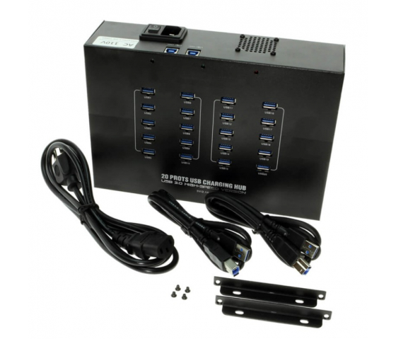 20 Ports USB-A USB 3.0 12W Lade- und Synchronisationshub