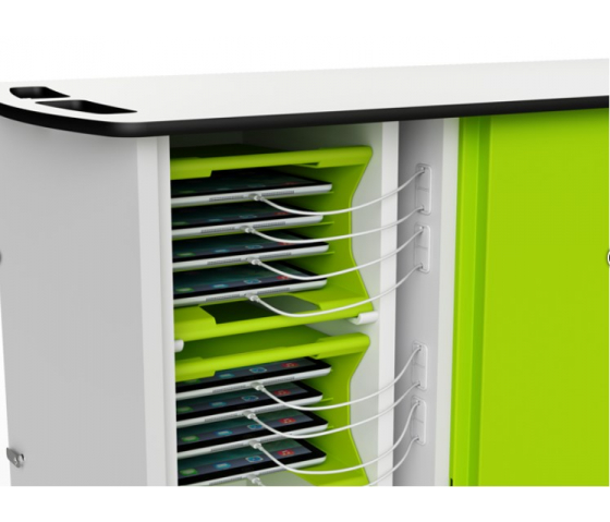 Tablet-Ladewagen Zioxi mit Tragekörben CHRGT-TBB-16-R für 16 Tablets bis zu 10,5 Zoll -RFID-Slot