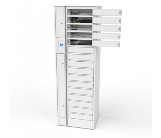 BYOD Volt AC & USB-C Ladeschrank für 16 Geräte bis zu 17 Zoll - RFID-Schloss + Websteuerung