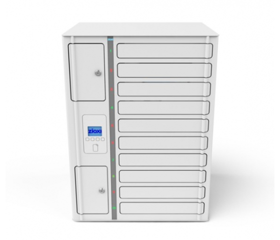 USB-C Fächerschrank mit Ladefunktion Zioxi VTB1-10S-UC-O-G# für 10 iPads & Tablets - inklusive USB-C Kabel - RFID Schloss + Websteuerung