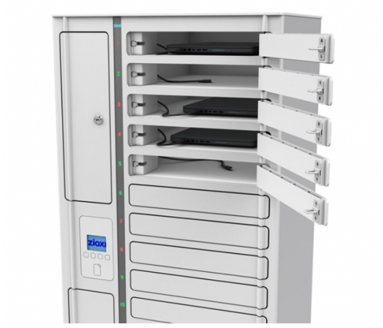 Volt 1:1 USB-C-Ladeschrank inklusive USB-C-Kabel für 24 Chromebooks bis 14 Zoll - RFID-Schloss + Websteuerung - VCB1-24S-UC-O#