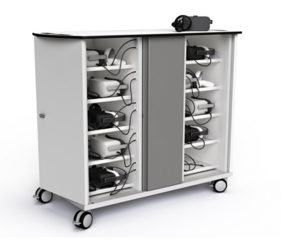 Zioxi VR Headset Ladewagen CHRGT-VR-20-C für 20 VR-Headsets mit AC-Adaptern (nicht im Lieferumfang enthalten) - Codeschloss