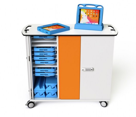 Zioxi iPad-Ladewagen für 20 iPads in großen Hüllen - Schlüsselschloss