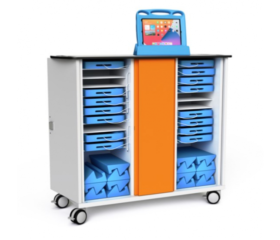 Zioxi iPad-Ladewagen für 20 iPads in großen Hüllen - Schlüsselschloss