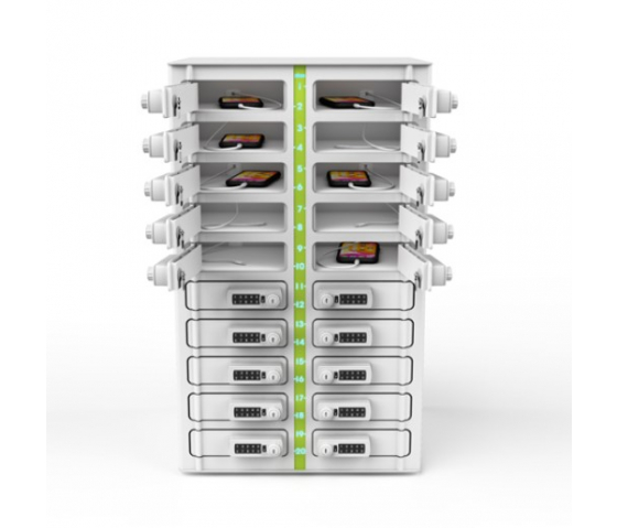 Smartphone Volt 1:1 USB-C Ladeschrank VSP1-20W-UC-C# inklusive USB-C Kabel für 20 Smartphones - digitales Codeschloss