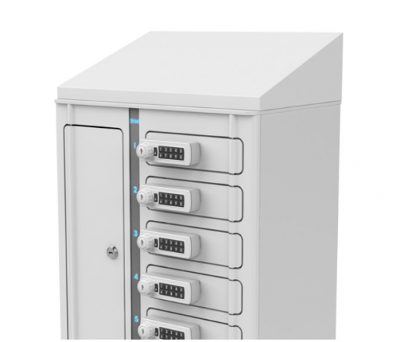 Smartphone Volt 1:1 USB-A Fächerschrank mit Ladefunktion VSP1-10S-UA-C-G% inklusive 3-in-1 Kabel für 10 Smartphones - digitales Codeschloss