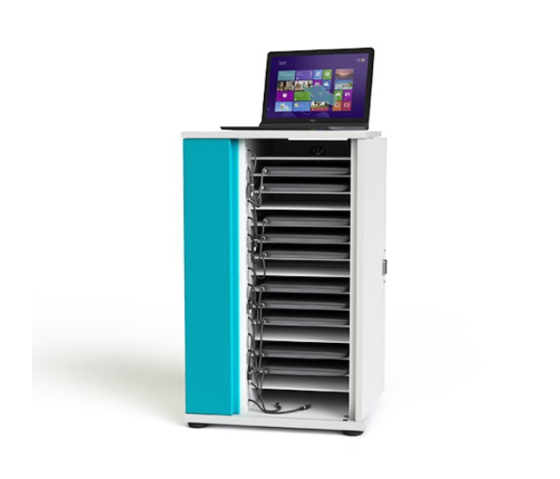 USB-C Laptop-Ladeschrank für 16 Laptops mit vormontierten Kabeln - Zioxi CHRGCUC-LS-16-K# - Tastensperre