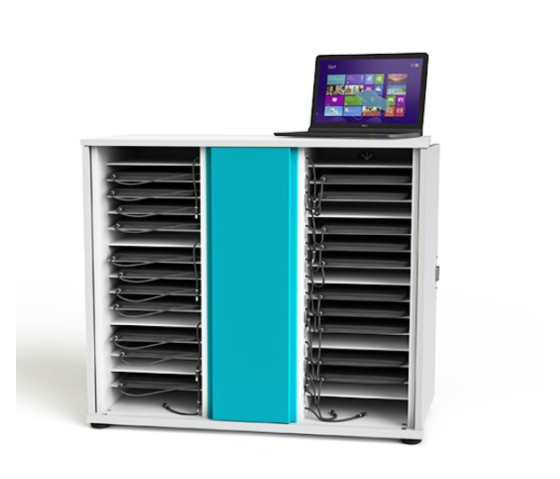 Ladeschrank für 32 Laptops bis 16 Zoll - mit USB-C Kabeln - Zioxi CHRGCUC-LS-32-R# - RFID Schloss