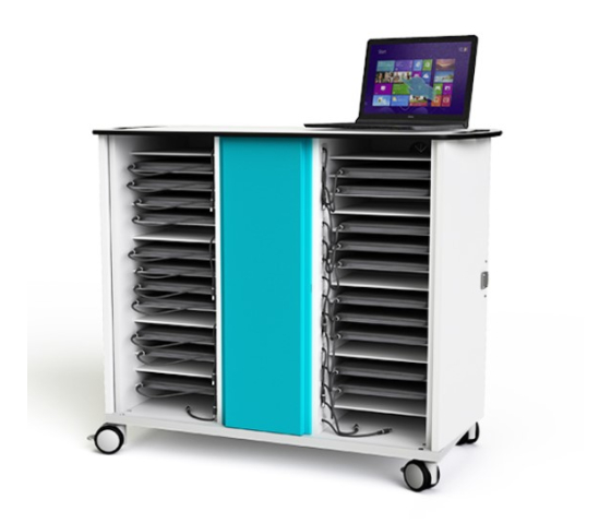 USB-C Laptopwagen Zioxi CHRGTUC-LS-32-C ohne Kabel für 32 Laptops bis 16 Zoll - digitales Codeschloss