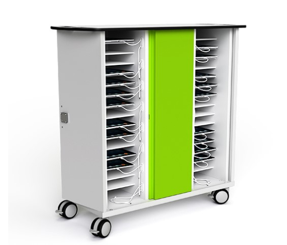 USB-C- Ladewagen Zioxi CHRGTUC-TB-32-K für 32 Tablets bis zu 10,5 Zoll – mit Schlüsselschloss