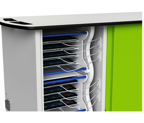 Tablet-Ladewagen Zioxi mit Tragekörben für 16 Tablets bis zu 10,5 Zoll - mit schloss