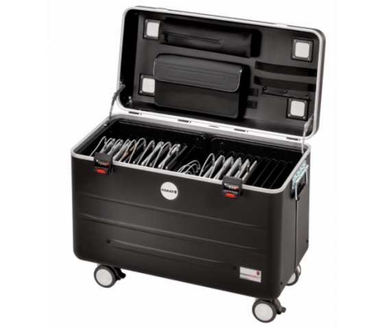 Parat Paraproject Ladekoffer TC20 TwinCharge USB-C für 20 Tablets bis 12.9 Zoll - mit USB-C auf Lightning / LED-Kabel, in Schwarz