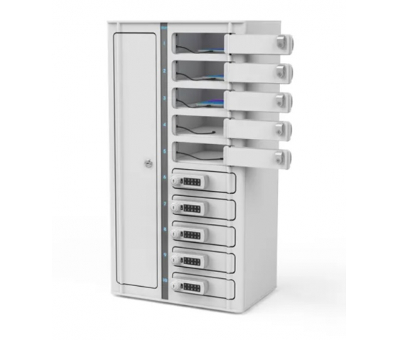 Zioxi Volt USB-C Fächerschrank mit Ladefunktion VSP1-10S-UC-C-G für 10 Smartphones - digitales Codeschloss