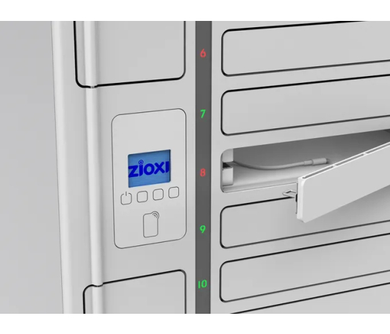Zioxi Volt Ladeschrank für 10 Tablets & Laptops bis zu 14 Zoll – USB-C 60 W oder Netzstecker