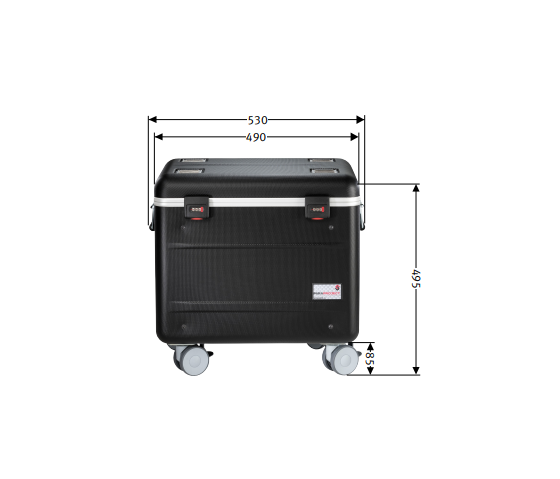 Parat Paraproject i10S trolley case mit 10 Fächern charge&sync schwarz