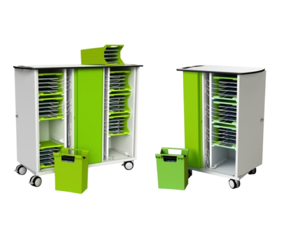 Zioxi onView Ladewagen mit Abstandsmanagement & Tragekörben für 16 Tablets bis 10,5 Zoll - RFID-Schloss