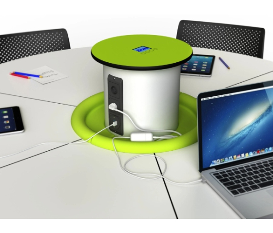 Zioxi PowerHub Tower mit Kabel – 4 Steckdosen / 4 USB-A- und USB-C-Anschlüsse