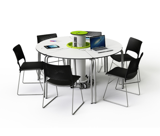 Zioxi PowerHub Tower mit Kabel – 4 Steckdosen / 4 USB-A- und USB-C-Anschlüsse