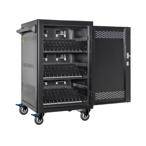 Ladewagen AC-LITE 30 für 30 Laptops, Chromebooks oder Tablets – mit entnehmbaren Netzteil-Körben