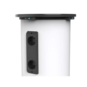 Zioxi PowerHub Tower mit Kabel – 4 Steckdosen / 4 USB-A- und USB-C-Anschlüsse