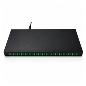 Bravour 1U 16-Port 3.1 USB-C Lade- und Synchronisations-Hub