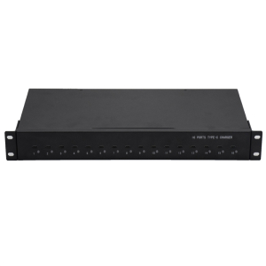 16 Ports USB-C 45W 1U Rackmount Lade-Hub