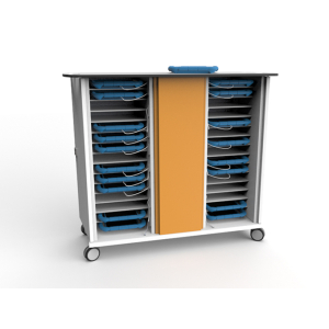 USB-C Ladewagen für 32 Tablets in dicken Schutzhüllen - Zioxi CHRGTUC-KC-32-C - digitales Codeschloss