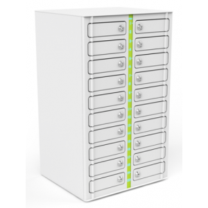 Zioxi Volt bay smartphone wall locker VSP1-20W-UC-CP für 20 Smartphones bis 7 Zoll - Zahlenschloss - USB-C