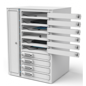 Zioxi Tablet-Ladeschrank VTB1-10S-UC-K-G für 10 Tablets bis zu 14 Zoll - Tastensperre - USB-C