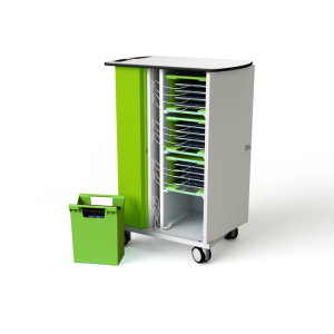 Tablet-Ladewagen Zioxi mit Tragekörben CHRGT-TBB-16-C für 16 Tablets bis zu 10,5 Zoll - digitales Codeschloss