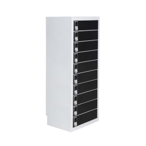 Fächerschrank mit Ladefunktion BR10DCS Schwarz für 30 mobile Geräte - USB-Ports & Steckdosen - digitale Codeschlösser