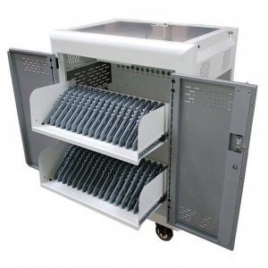 P-Tec T32V Ladewagen für 32 Tablets oder Laptops bis zu 16 Zoll – Aufladen über Steckdosen