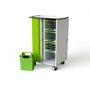 Zioxi USB-C Ladewagen mit Tragekörben CHRGTUC-TBB-16-K für 16 Tablets bis 10,5 Zoll - Tastensperre