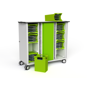 Zioxi USB-C Tablet-Ladewagen mit Tragekörben für 32 Tablets bis 10,5 Zoll - RFID-Schloss