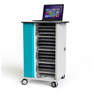 Laptop USB-C Ladewagen mit Kabeln Zioxi CHRGTUC-LS-16-R# für 16 Laptops bis zu 16 Zoll - RFID-Verschluss