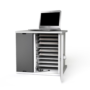 Zioxi Chromebook-Ladeschrank mit Kabeln - für 10 Laptops & große Tablets bis zu 14 Zoll - Laden über USB-C - RFID-Schloss