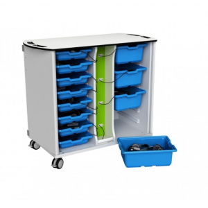 USB-C Ladewagen CHRGTUC-TR-16 für 8 - 16 Gratnell-Tabletts - Tastensperre