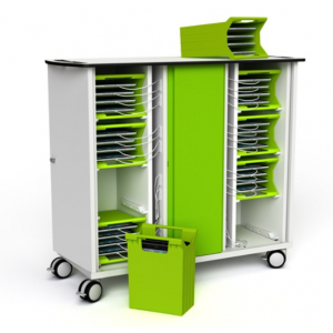 Tablet-Ladewagen Zioxi mit Tragekörben CHRGT-TBB-32-K für 32 Tablets bis zu 10,5 Zoll - Schlüsselschloss