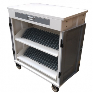 P-Tec T42V Ladewagen für 42 Tablets oder Laptops bis zu 16 Zoll – Aufladen über Steckdosen