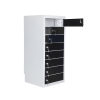 Fächerschrank mit Ladefunktion BR8KL Schwarz für 24 mobile Geräte - USB & Steckdosen - Schlüsselschlösser