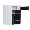 Compact Fächerschrank mit Ladefunktion BR5KLDESK Schwarz für 15 mobile Geräte - USB & Steckdose - Schlüsselschlösser