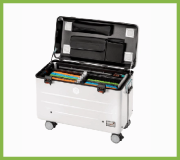 Tablet Management Koffer - Lagern, aufladen und synchronisieren in einem manövrierbare Koffer